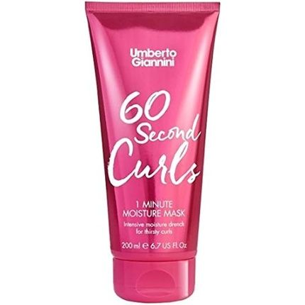 Umberto Giannini 60 Second Curls 1 Minute Detangling Moisture Mask 200Ml Vegan Cruelty Free Hydrating Hair Treatment Cream