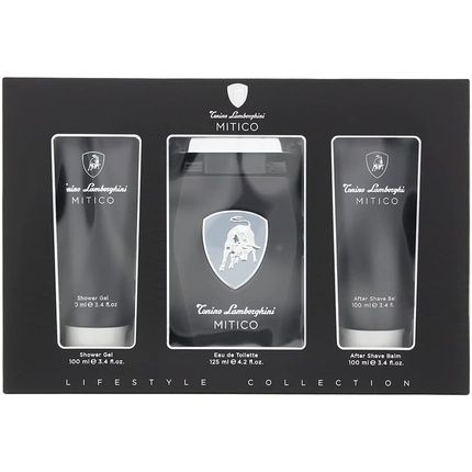 Tonino Lamborghini Mitico 3 Piece Gift Set: Eau De Toilette 125Ml, Shower Gel 100Ml, Aftershave Balm 100Ml