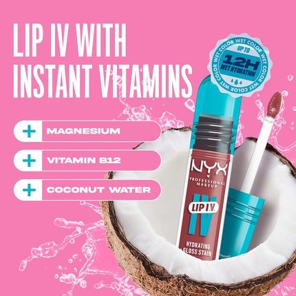 Nyx Professional Makeup Lip Iv Hydrating Glossy Lip Stain Longlasting Tinted - Image 3