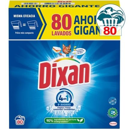 Dixan Total 4-In-1 Powder Detergent 80 Doses
