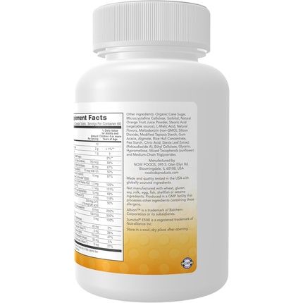 Now Kids Supplements Kid Vits Multivitamin Juicy Orange 120 Chewable Tablets - Image 3