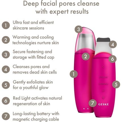 Geske Smartappguided Microcurrent Skin Scrubber & Blackhead Remover 9 In 1