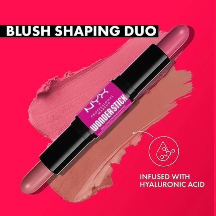 Nyx Professional Makeup Wonder Stick Blush With Hyaluronic Acid And Moisturizing Blendable Texture Light Peach And Baby Pink