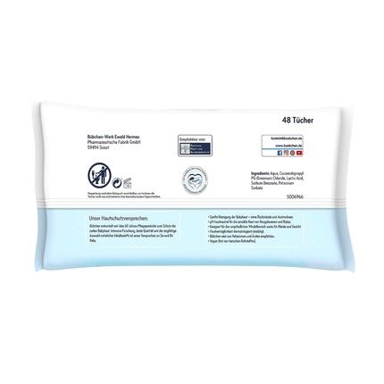 Bubchen Aqua Touch Moisturizing Wipes 144 Pieces - Pack Of 3