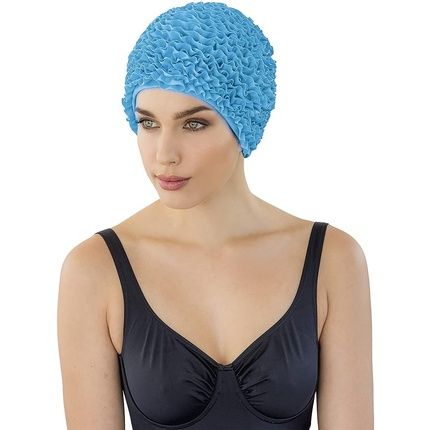 Fashy Women'S Frilled Turquoise Bathing Cap
