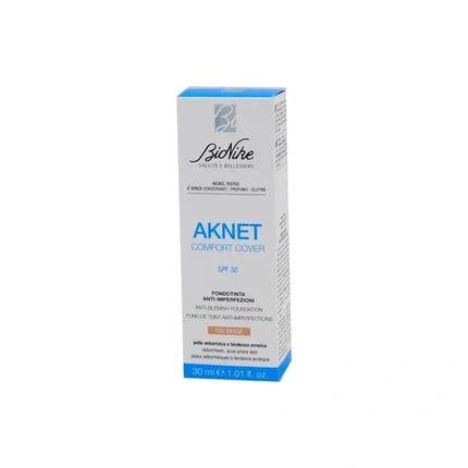 Bionike Aknet Comfort Primer Cover, No. 103, Beige, Anti-Blemish, Provides Light, Natural And Pleasant Result 30Ml
