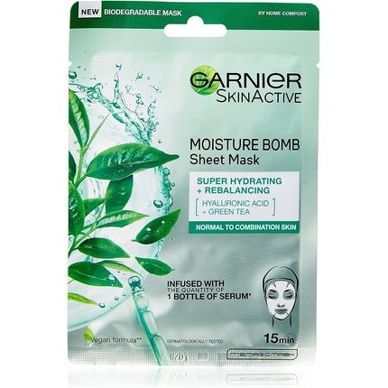 Garnier Moisture Bomb Green Tea And Hyaluronic Acid Sheet Mask 28G