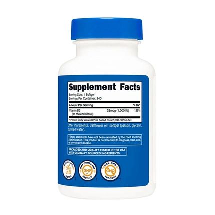 Nutricost Vitamin D3 1000 Iu 240 Softgels