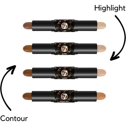 W7 Contour Stick Double-Ended Creamy Contour Highlight Makeup Bronze Shape Define Natural 1 Count - Image 3