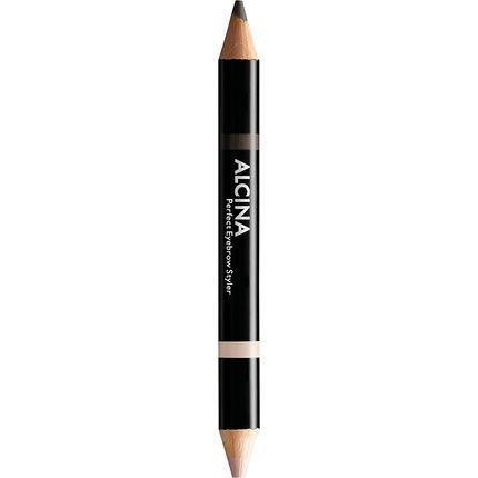 Alcina Perfect Eyebrow Styler 2In1 With Highlighter Dark 020 - Defines And Intensifies Brow Color