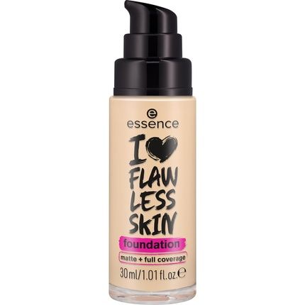Essence I Love Flawless Skin Foundation No. 30 Long-Lasting Mattifying Instant Result Vegan Oil-Free Uva And Uvb Filter Spf 20 Fragrance-Free 30Ml
