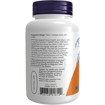 Now Foods Dha-1000 Brain Support Softgels 90 - Image 3