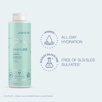 Joico Innerjoi Hydrate Shampoo For Dry Hair & Scalp Sulfate & Paraben Free Vegan Formula 33.8 Fl Oz - Image 3