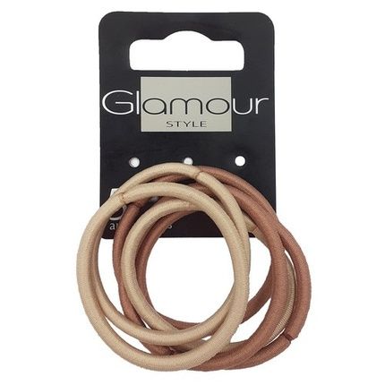 Glamour Hair Bands Without Metal Beige - Pack Of 6