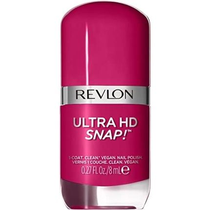 Revlon Ultra Hd Snap Nail Polish Long Lasting Vegan Formula Quick Drying One-Coat Full Coverage Colour 8Ml Berry Blissed