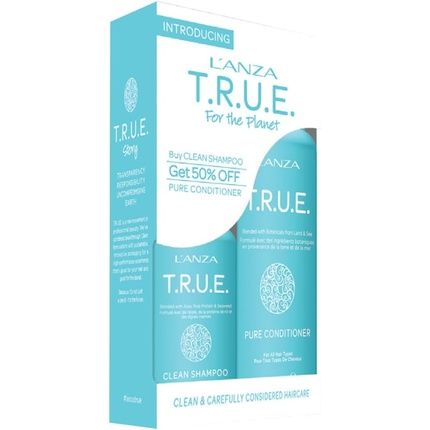 L'Anza T.R.U.E Gift Set Clean Shampoo 56G Powder & Pure Conditioner 236Ml