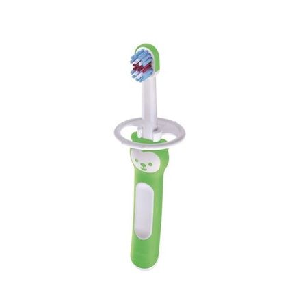 Mam Baby'S Brush - Unisex Green Toothbrush For Babies 5+ Months With Protective Shield