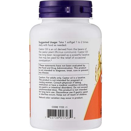 Now Foods Castor Oil 650Mg 120 Softgels