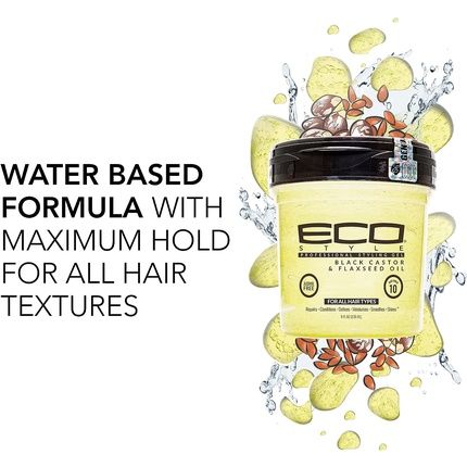 Eco Styler Black Castor & Flax Seed Oil 8Oz