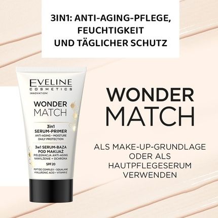 Eveline Cosmetics Wonder Match 3-In-1 Anti-Aging Makeup Primer Serum