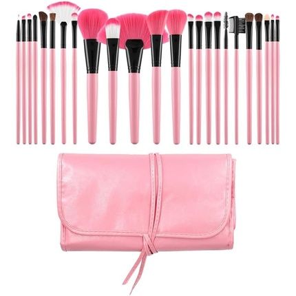 T4B Mimo Set Of 24 Makeup Brushes With Brush Case (Pink)
