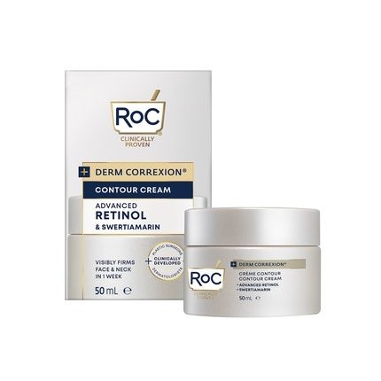 Roc Derm Correxion Contour Cream For Face Neck And Jawline Visible Face Lift Neck Firming Treatment 50Ml