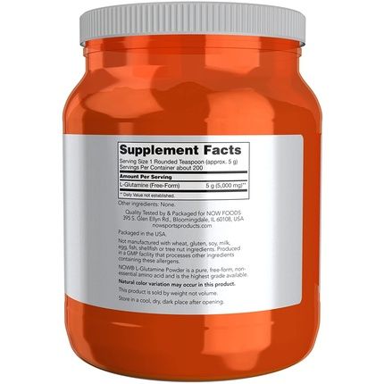Now Sports Nutrition L-Glutamine Pure Powder Amino Acid 35.3-Ounce