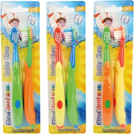 Elina Toothbrush Elina 2 Pack For Kids Recommended For Ages Up To 7 Years Extra Soft Bristles 155 Cm