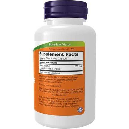 Now Foods Black Walnut Hulls 100 Capsules 500Mg