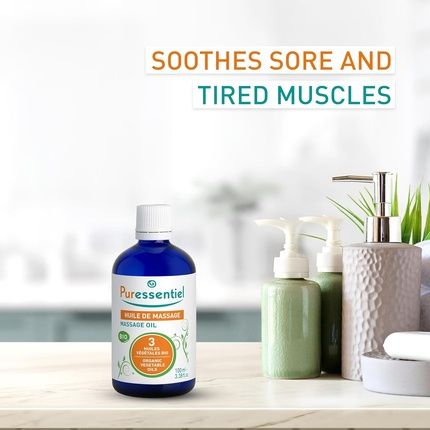 Puressentiel Organic Massage Oil With 3 Organic Vegetable Oils 3.38 Fl Oz