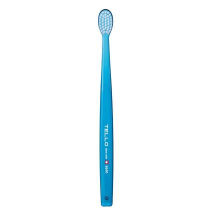 Tello 6240 Adult Ultra Soft Swiss Toothbrush For Gentle Cleaning With Ergonomic Handle Assorted Colors 1 Count
