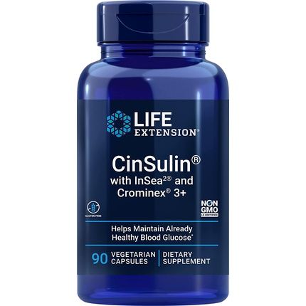 Life Extension Cinsulin With Insea2 And Crominex 3+ 90 Vegan Capsules