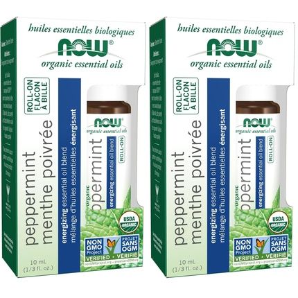 Now Foods Essential Oils Peppermint Roll-On Certified Organic Energizing