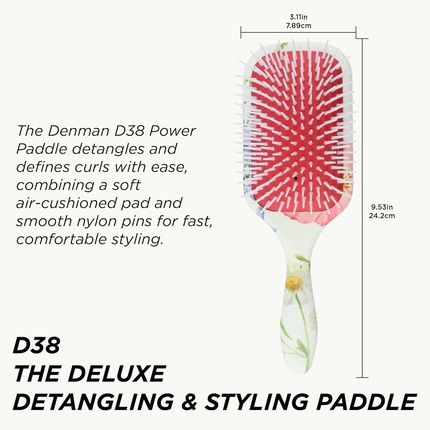 Denman Detangling & Styling Paddle Brush For Wet Or Dry Hair
