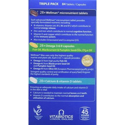 Vitabiotics Wellman Plus Omega 3 6 9 56 Capsules