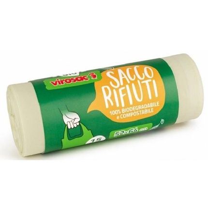 Biodegradable Waste Bags 52X64 Bretellato 15 Pcs Virosac