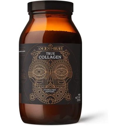 Ancient + Brave True Collagen Grass-Fed Bovine Collagen Powder Supplement 200G - Type 1 Hydrolysed Collagen Peptides High Protein Fasting Keto Anti-Ageing Skin Hair & Nail Health