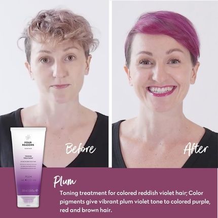 Four Reasons Color Mask Plum Toning Treatment Color Depositing Conditioner 6.76 Fl Oz