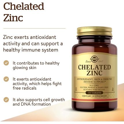 Solgar Chelated Zinc 100 Tablets 110G - Image 3