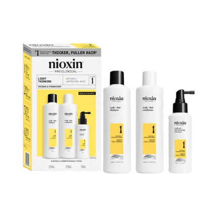Nioxin Niox Sys1 Trial Kit 150Ml 150Ml 50Ml For Natural Hair With Slight Density Loss