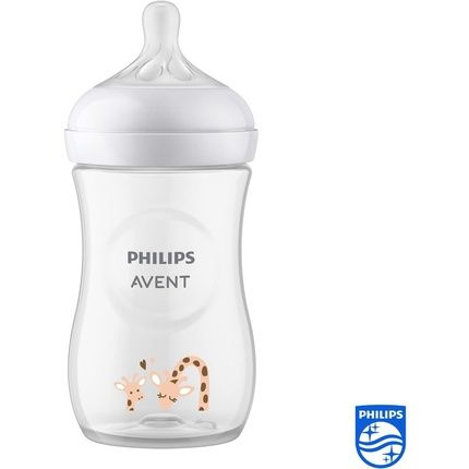 Philips Avent Natural Response Baby Bottle 260Ml Bpa Free For Babies 1 Month+ Giraffe Pattern