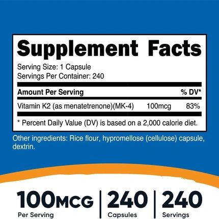 Nutricost Vitamin K2 Mk4 240 Capsules