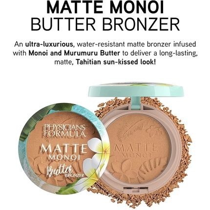 Physicians Formula Matte Monoi Butter Bronzer With Monoi And Murumuru Butter Water-Resistant Vegan 1 Count