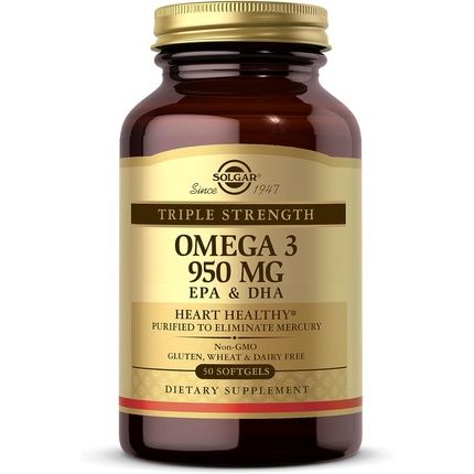 Solgar Triple Strength Omega 3 Supports Brain And Eyes Heart Health Friendly Fish Oil 50 Softgels