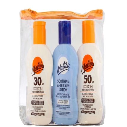 Malibu 3 Pack 100Ml Spf 30 Lotion 100Ml Spf 50 Lotion 100Ml After Sun Lotion