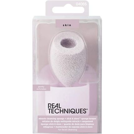 Real Techniques Exfoliating Miracle Cleansing Sponge And Sponge Holder Duo