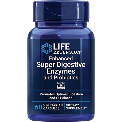 Enhanced Super Digestive Enzymes With Probiotics 60 Vegetarian Capsules