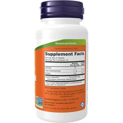 Now Foods Spirulina 500Mg Tablets 100 Count