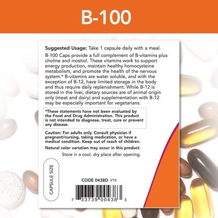 Now B-100 Vitamin Dietary Supplement For Nervous System Health - Image 3