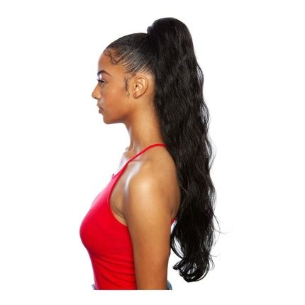 Human Hair Blend Ponytail Brown Sugar Wrap & Tie Body Wave 32 - Image 3